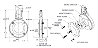 Dimensional Drawing for ST85 Series SLIM Tach Heavy-Duty Bearingless Encoder