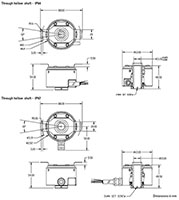 Dimensional Drawing for RI64 Series Incremental Encoder