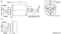 Dimensional Drawing for RX 70TI/71TI Series Ex Incremental Encoders
