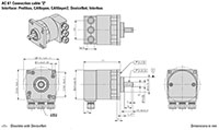 Dimensional Drawing for AC 61 - CANlayer2 Series Stainless Steel Encoder