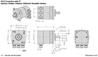 Dimensional Drawing for AC 61 - DeviceNet Series Absolute Stainless Steel Encoder