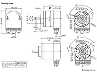 Dimensional Drawing for AC 58 - EtherCAT® Series Absolute Encoder
