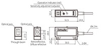Dimensional Drawing for BM Series General Photoelectric Sensor