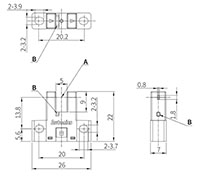 Dimensional Drawing for BS4 Series Groove-Depth 9 Millimeter (mm) Photomicro Sensor with Built-In Connector
