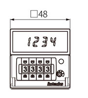 Dimensional Drawing for FSE Series 8-Pin Plug Digital Timers with Thumb Wheel Switch
