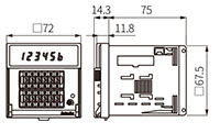 Dimensional Drawing for FXM/FXH Series Digital Counter/Timer