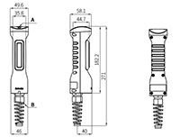 Dimensional Image for SFEN Series Safety Grip Type Enabling Switch