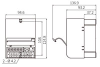 Dimensional Drawing for SPC Series Single-Phase Power Controller