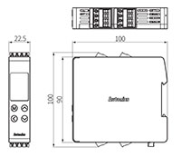 Dimensional Drawing for TR1D Series Independent Single Display Proportional-Integral-Derivative (PID) Temperature Controller