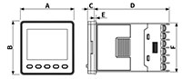 Dimensional Drawing for TN Series Two-Degree-of-Freedom Proportional-Integral-Derivative (PID) Temperature Controller
