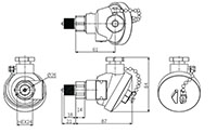 Dimensional Drawing for TPS20 Series Non-Indicating Pressure Transmitter