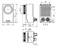 Dimensional Drawing for VG Series Internal Illumination 0.4M Monochrome/Color Vision Sensors