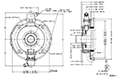 Dimensional Drawing for 1250 Series NexGen RIM Tach Bearingless Incremental Encoders