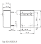 Dimensional Drawing for Type 634/635 mini i with High Immunity Against Magnetic Interfere Totalizing Counter""