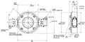 Dimensional Drawing for 8500 Series NexGen RIM Tach Bearingless Incremental Encoders