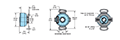 Dimensional Drawing for Model A36R Absolute Thru-Bore/Blind Hollow Bore Encoder