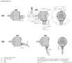 Dimensional Drawing for AC 58 - I-SSI Synchronous Serial Interface Series Absolute + Incremental Encoder