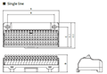 Dimensional Drawing for ACL Series Common Screwless Type Terminal Block