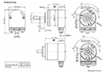 Dimensional Drawing for AI25 EtherCAT® Series Absolute Encoder