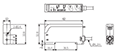 Dimensional Drawing for BF4 Series Button Adjustment Fiber Optic Amplifier