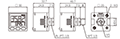 Dimensional Drawing for Dual Display Type Pressure Sensors