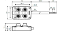 Dimensional Drawing for PT Series 1.0 Millimeter (mm) Vibration Connector Distribution Box