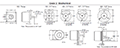 Dimensional Drawing for HR25 Series Shafted Incremental Encoder