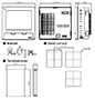 Dimensional Drawing for KRN1000 Series Liquid Crystal Display (LCD) Touchscreen Paperless Recorder