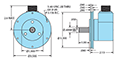 Dimensional Drawing for Model DR553 Direct Replacement Encoder for Dynapar™ Rotopulser© Model 60