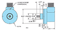 Dimensional Drawing for Model DR651 Direct Replacement Encoder for DRC 29L