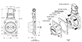 Dimensional Drawing for ST56 Series SLIM Tach Heavy-Duty Bearingless Encoder