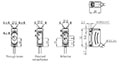 Dimensional Drawing for BJ Series Rectangular Cable Type Photoelectric Sensor