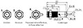 Dimensional Drawing for BRQ Series Cylindrical Front Sensing Type Photoelectric Sensor