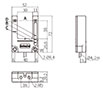 Dimensional Drawing for BUM Series 1-Channel U-Shaped Photoelectric Sensor