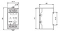Dimensional Drawing for SP Series DIN-Rail Mounting Type Switching Mode Power Supply