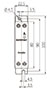 Dimensional Drawing for SRH1 Series Voltage Input Type 1-Phase Top/Bottom Terminal Solid State Relay (SSR) with Integrated Heatsink