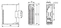 Dimensional Drawing for TMH Series Modular 2/4-Channel Proportional-Integral-Derivative (PID) Temperature Controller with Screw Connector